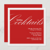 Modern Holiday Cocktail Party Einladung - Rot (Vorne/Hinten)