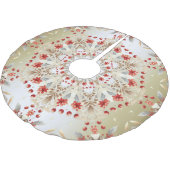 Modern Holiday Flowers Tree Skirt Polyester Weihnachtsbaumdecke (Schrägansicht)