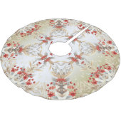 Modern Holiday Flowers Tree Skirt Polyester Weihnachtsbaumdecke (Schrägansicht)
