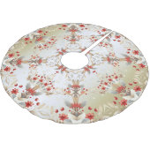 Modern Holiday Flowers Tree Skirt Polyester Weihnachtsbaumdecke (Schrägansicht)