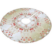 Modern Holiday Flowers Tree Skirt Polyester Weihnachtsbaumdecke (Schrägansicht)