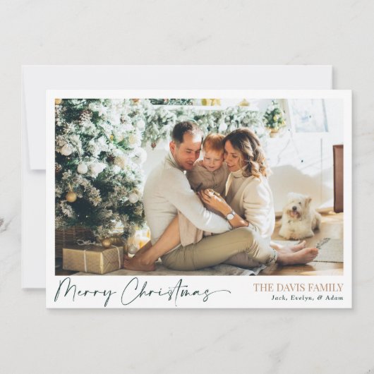 Modern Holiday Foto Card, frohe Weihnachten (Vorderseite)