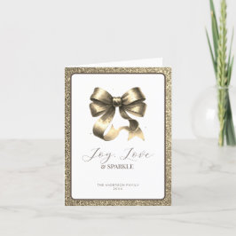 Modern Holiday Gold Bow Elegante Feiertagskarte