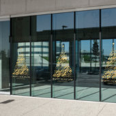 Modern Holiday Gold Weihnachtsbaum Fensteraufkleber