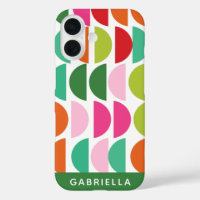 Modern Holiday Green Pink Geometrie Personalisiert