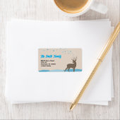 Modern Holiday Return Address Label Cute Deer Adressaufkleber (Insitu)