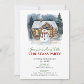 Modern Holiday Scene Watercolor Christmas Invite Einladung (Vorderseite)