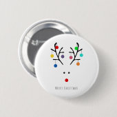 Modern Holiday Whimsical Reindeer Christmas Button (Vorne & Hinten)