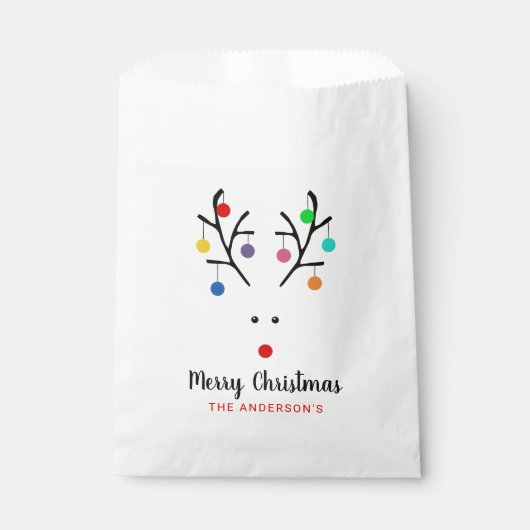 Modern Holiday Whimsical Reindeer Christmas Geschenktütchen (Vorderseite)