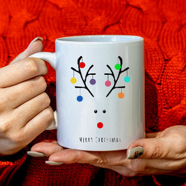 Modern Holiday Whimsical Reindeer Christmas Kaffeetasse