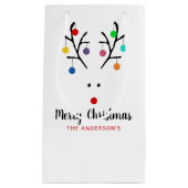 Modern Holiday Whimsical Reindeer Christmas Kleine Geschenktüte (Vorderseite)