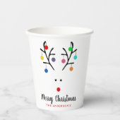 Modern Holiday Whimsical Reindeer Christmas Pappbecher (Vorderseite)