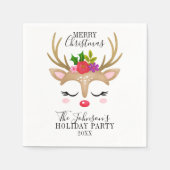 Modern Holiday Whimsical Reindeer Christmas Serviette (Vorderseite)