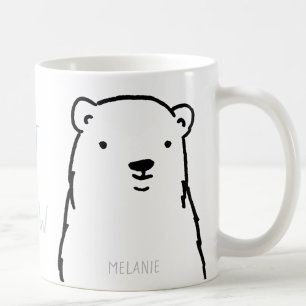 Modern Holidays Winter Polar Bear  Custom Kaffeetasse