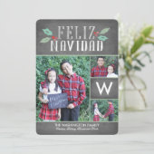 Modern Hollies Feliz Navidad Holiday (Stehend Vorderseite)