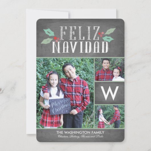 Modern Hollies Feliz Navidad Holiday (Vorderseite)