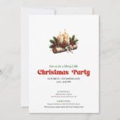 Modern Holly Berries Candles Christmas Invitation Einladung (Vorderseite)