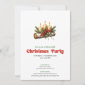 Modern Holly Berries Christmas Decoration Invite Einladung (Vorderseite)