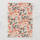 Modern Holly Berry Christmas Party Menükarte (Rückseite)