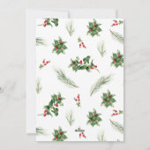 Modern Holly Berry Greenery Frohe Weihnachten Foto (Rückseite)