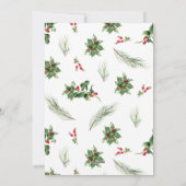 Modern Holly Berry Greenery Frohe Weihnachten Foto (Rückseite)