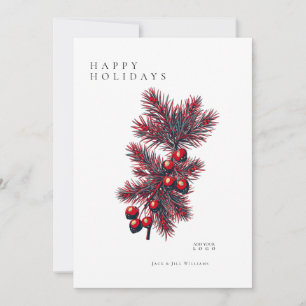 Modern Holly Berry Hope Poster Corporate Christmas Dankeskarte