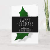 Modern Holly Berry Tree Weihnachten Schwarz und We (Vorderseite)