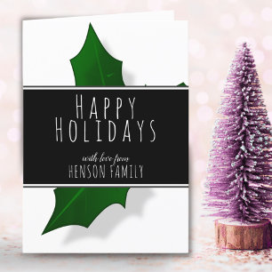 Modern Holly Berry Tree Weihnachten Schwarz und We