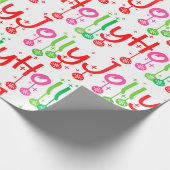 Modern Holly Jolly Typografie Geschenkpapier (Ecke)