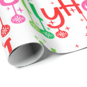 Modern Holly Jolly Typografie Geschenkpapier (Rolleneckpunkt)