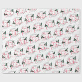 Modern Holly Wreath Frohe Weihnachtswrapping Paper Geschenkpapier (Flach)