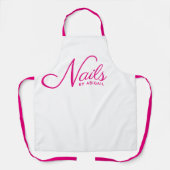 Modern Hollywood Pink Nail Stylist White Schürze (Vorderseite)