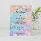Modern holographic Birthday invitation Einladung (Stehend Vorderseite)