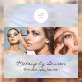 Modern Holographic Black Script Logo Photo Fensteraufkleber (Blatt 2)