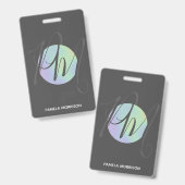 Modern Holographic Circle Monogram - Abzeichen Ausweis (Vorder- & Rückseite)