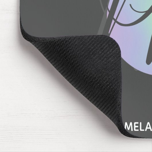 Modern Holographic Circle Monogram - Mousepad (Ecke)