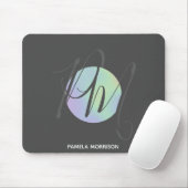 Modern Holographic Circle Monogram - Mousepad (Mit Mouse)