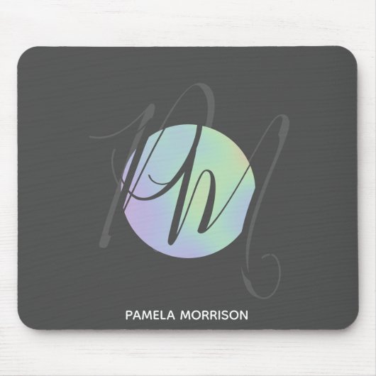 Modern Holographic Circle Monogram - Mousepad (Vorne)