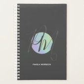 Modern Holographic Circle Monogram - Planner Planer (Vorderseite)
