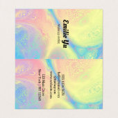 Modern Holographic Foto logo Makeup Artist Visitenkarten (Innenseite Aufgefaltet)