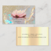 Modern Holographic Gold Diamonds Lotus Opal Stone Visitenkarte (Vorne/Hinten)