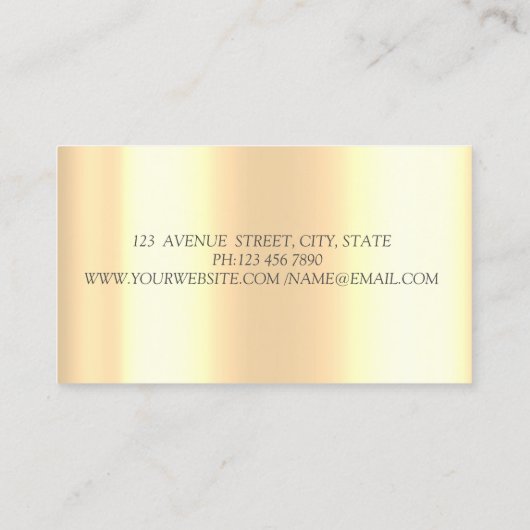 Modern Holographic Gold Diamonds Lotus Opal Stone Visitenkarte (Rückseite)