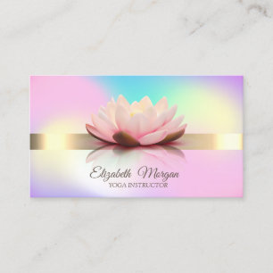 Modern Holographic Gold, Lotus Yoga Instructor Visitenkarte
