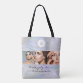 Modern Holographic Logo Photo Makeup Studio Tasche (Rückseite)