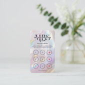 Modern Holographic Pearl Pink Loyalty Card Visitenkarte (Stehend Vorderseite)