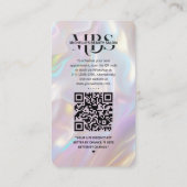 Modern Holographic Pearl Pink Loyalty Card Visitenkarte (Rückseite)