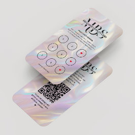 Modern Holographic Pearl Pink Loyalty Card Visitenkarte