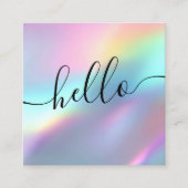 Modern Holographic Script Hello Beauty Branding Quadratische Visitenkarte (Vorderseite)
