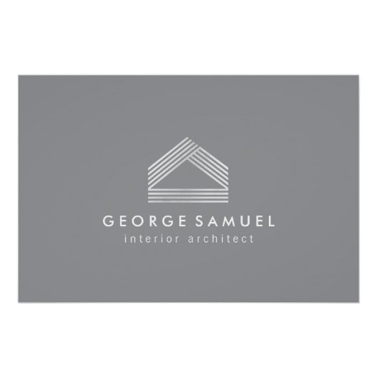 Modern Home Design | Abstract Logo on Deep Ash Poster (Vorderseite)