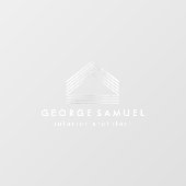 Modern Home Design | Abstract Logo on Silver Fensteraufkleber (Blatt)